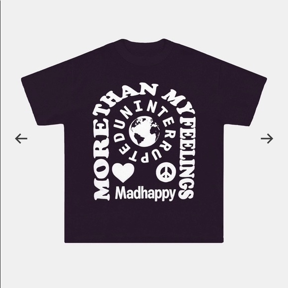 ** MADHAPPY **MORE THAN MY FEELINGS VINTAGE TEE - CABERNET - Picture 2 of 4